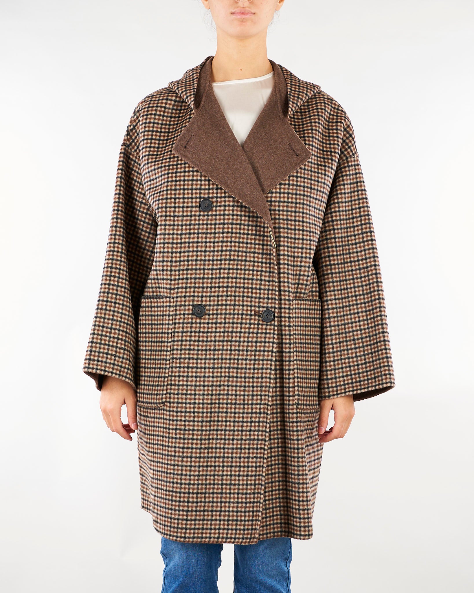 Cappotto Marrone in doppio drap di lana WKDBALTA 1 WEEKEND MAX MARA 