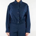 Giacca Blu corta in tela di lana WKDDECANO 1 WEEKEND MAX MARA 