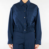 Giacca Blu corta in tela di lana WKDDECANO 1 WEEKEND MAX MARA 