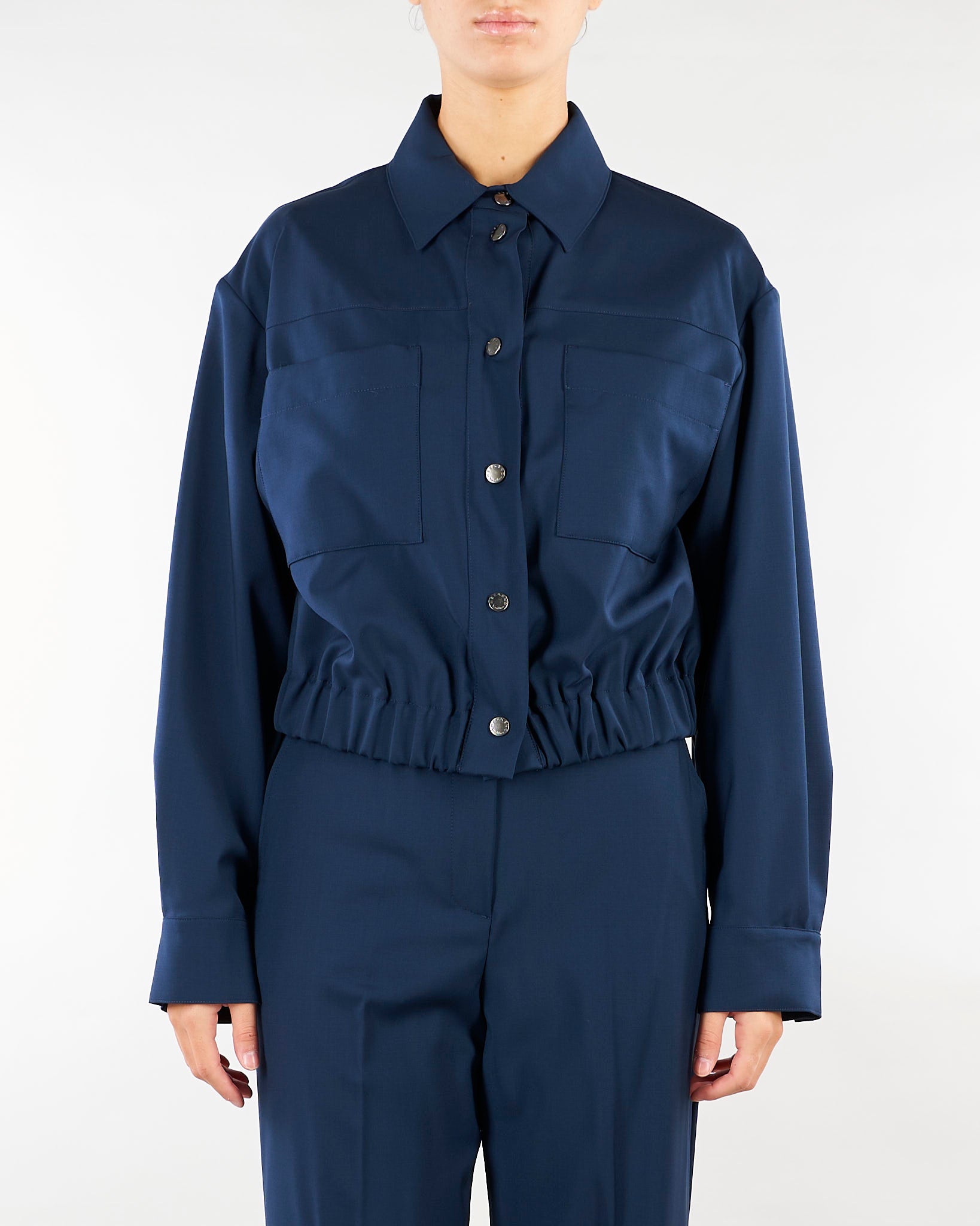 Giacca Blu corta in tela di lana WKDDECANO 1 WEEKEND MAX MARA 
