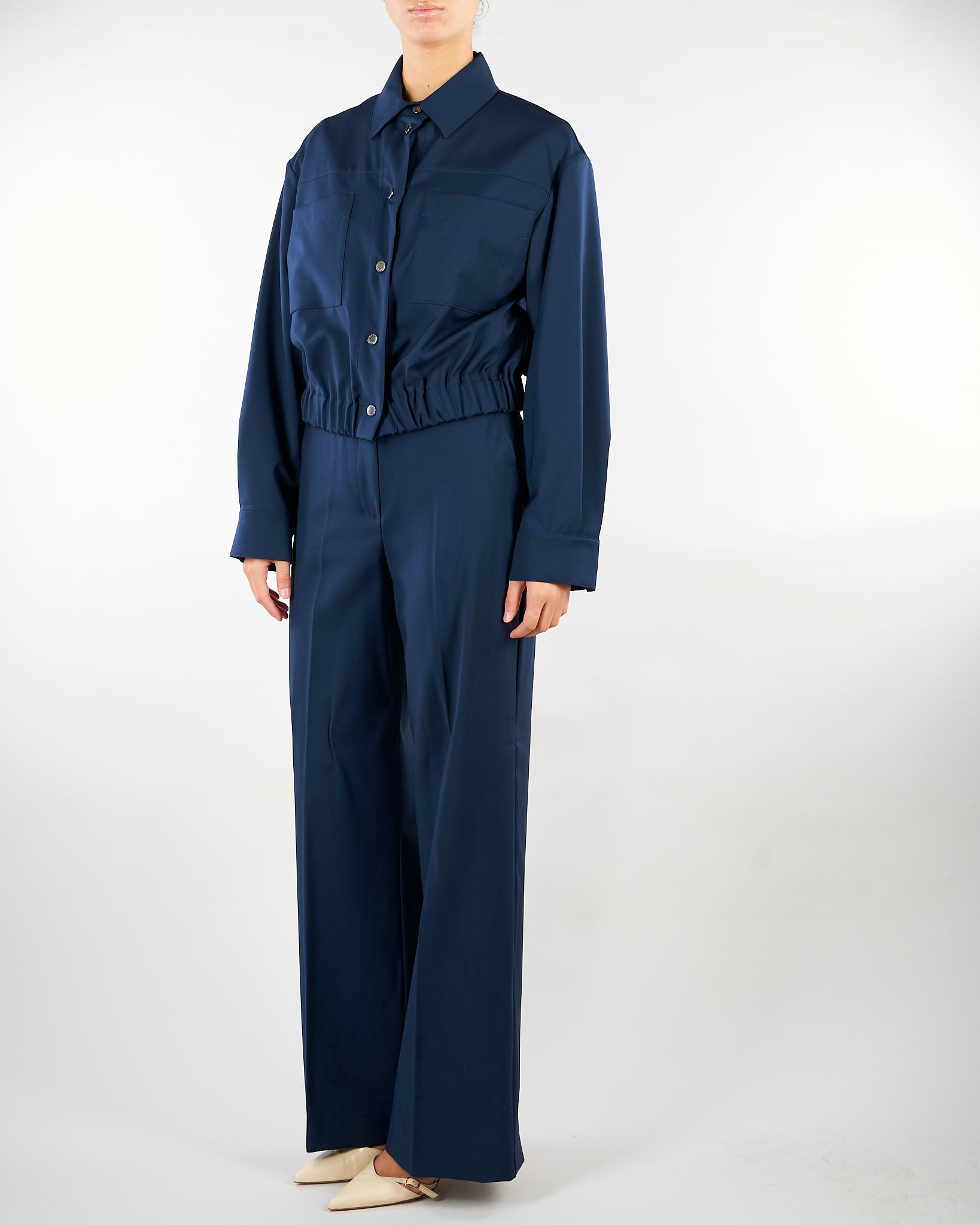 Giacca Blu corta in tela di lana WKDDECANO 1 WEEKEND MAX MARA 