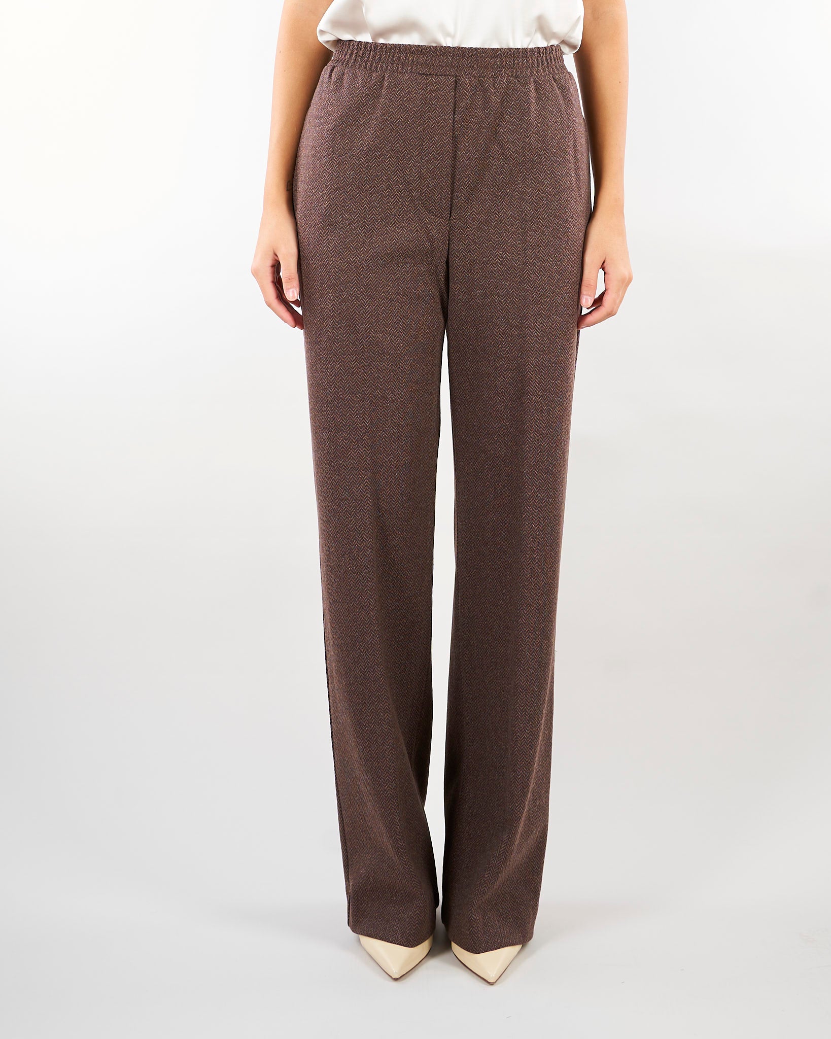 Pantalone Marrone in jersey jacquard WKDEDITTA 1 WEEKEND MAX MARA 