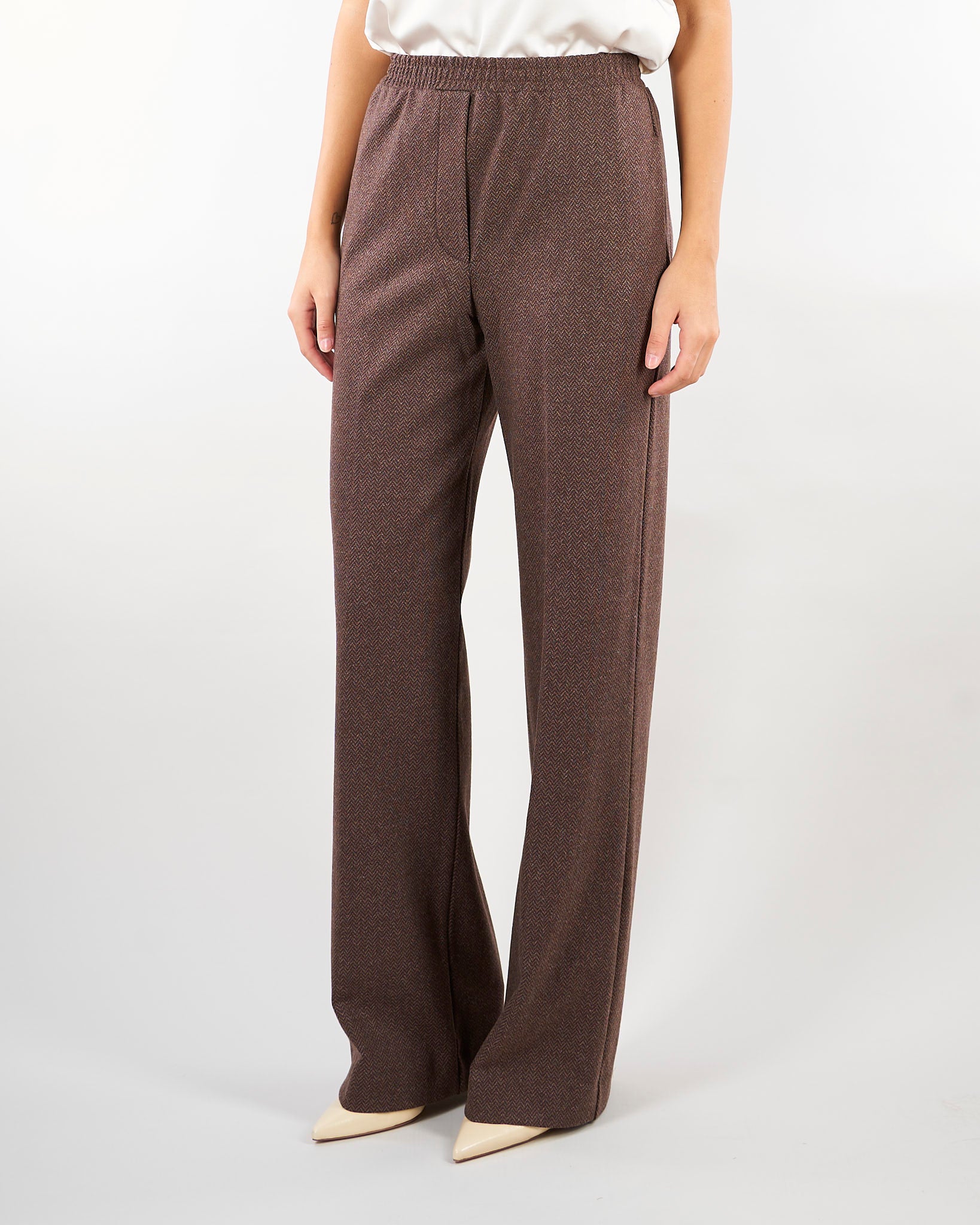 Pantalone Marrone in jersey jacquard WKDEDITTA 1 WEEKEND MAX MARA 