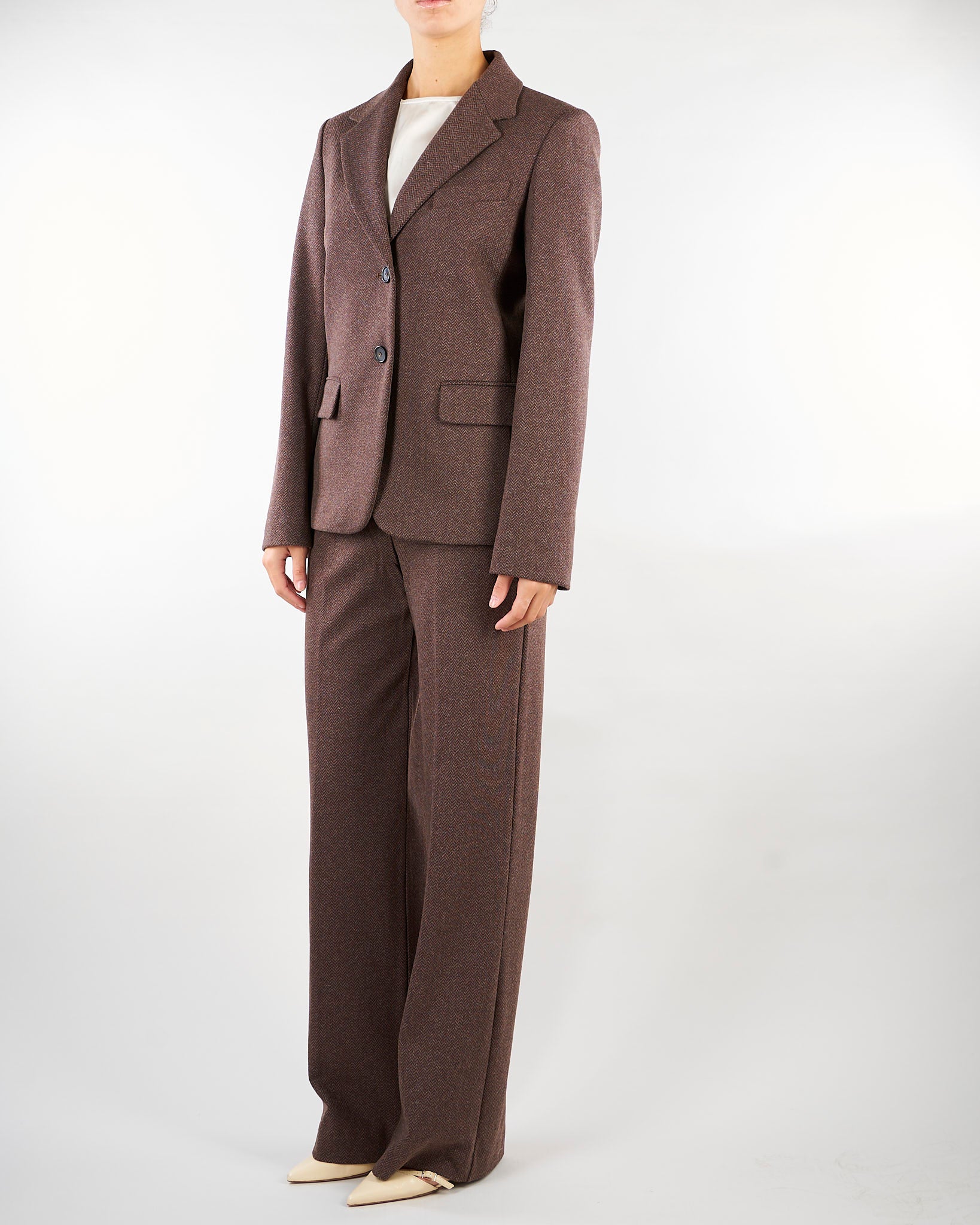 Blazer Marrone in jersey jacquard WKDFEROCE 1 WEEKEND MAX MARA 