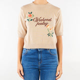 Maglia Beige in filato di cotone con ricami WKDFIACRE 20 WEEKEND MAX MARA 