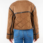 Giacca Cammello crop in effetto suede e tessuto tecnico WKDGESSATI 1 WEEKEND MAX MARA 