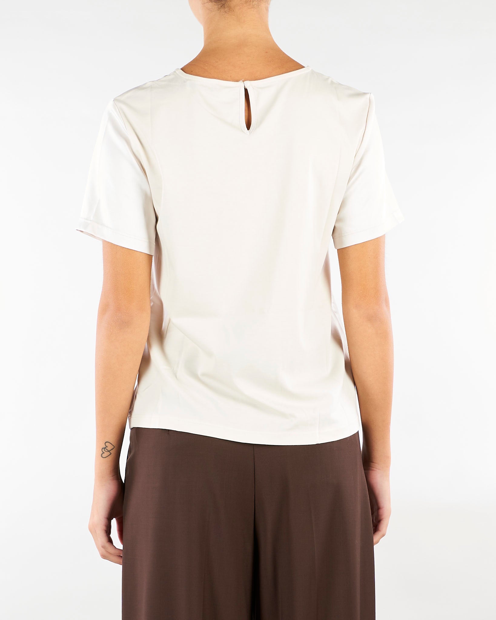 T-shirt Naturale girocollo in raso WKDGILBERT 1 WEEKEND MAX MARA 