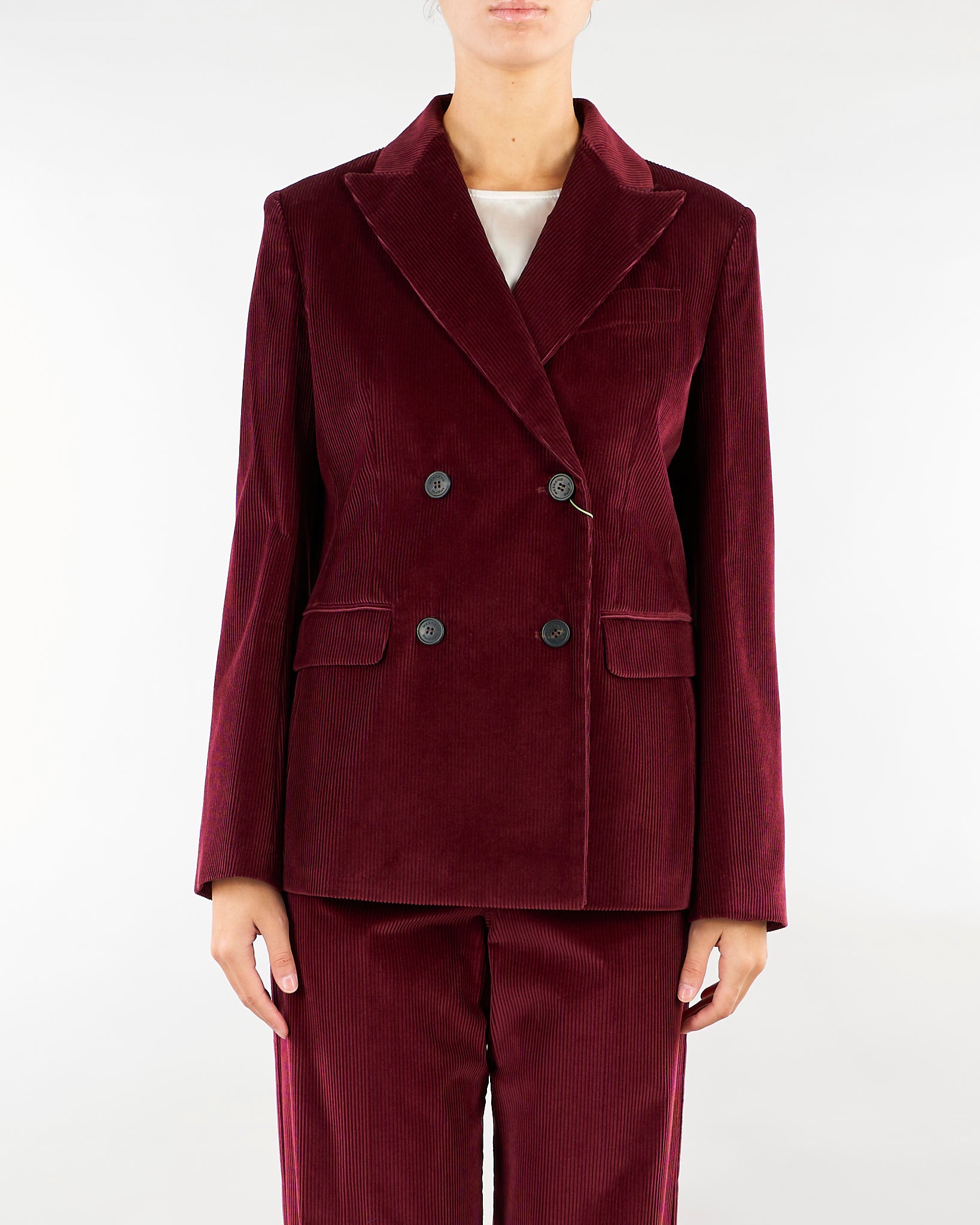 Blazer Bordeaux in velluto di cotone a costine WKDKATANGA 6 WEEKEND MAX MARA 