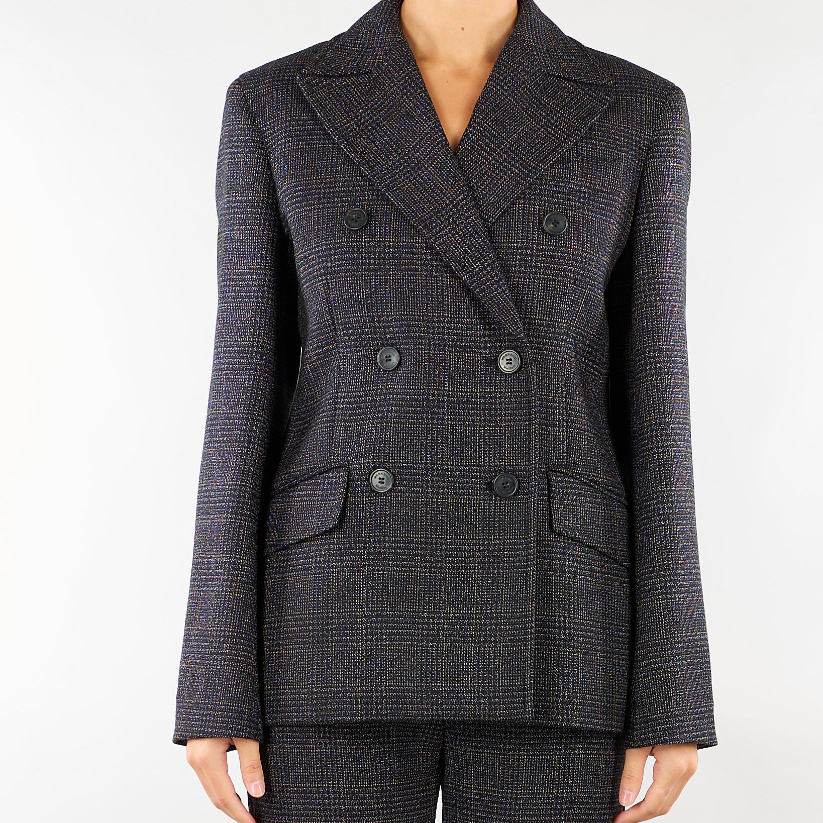 Blazer Antracite in lana Principe di Galles WKDOCCHIO 2 WEEKEND MAX MARA 