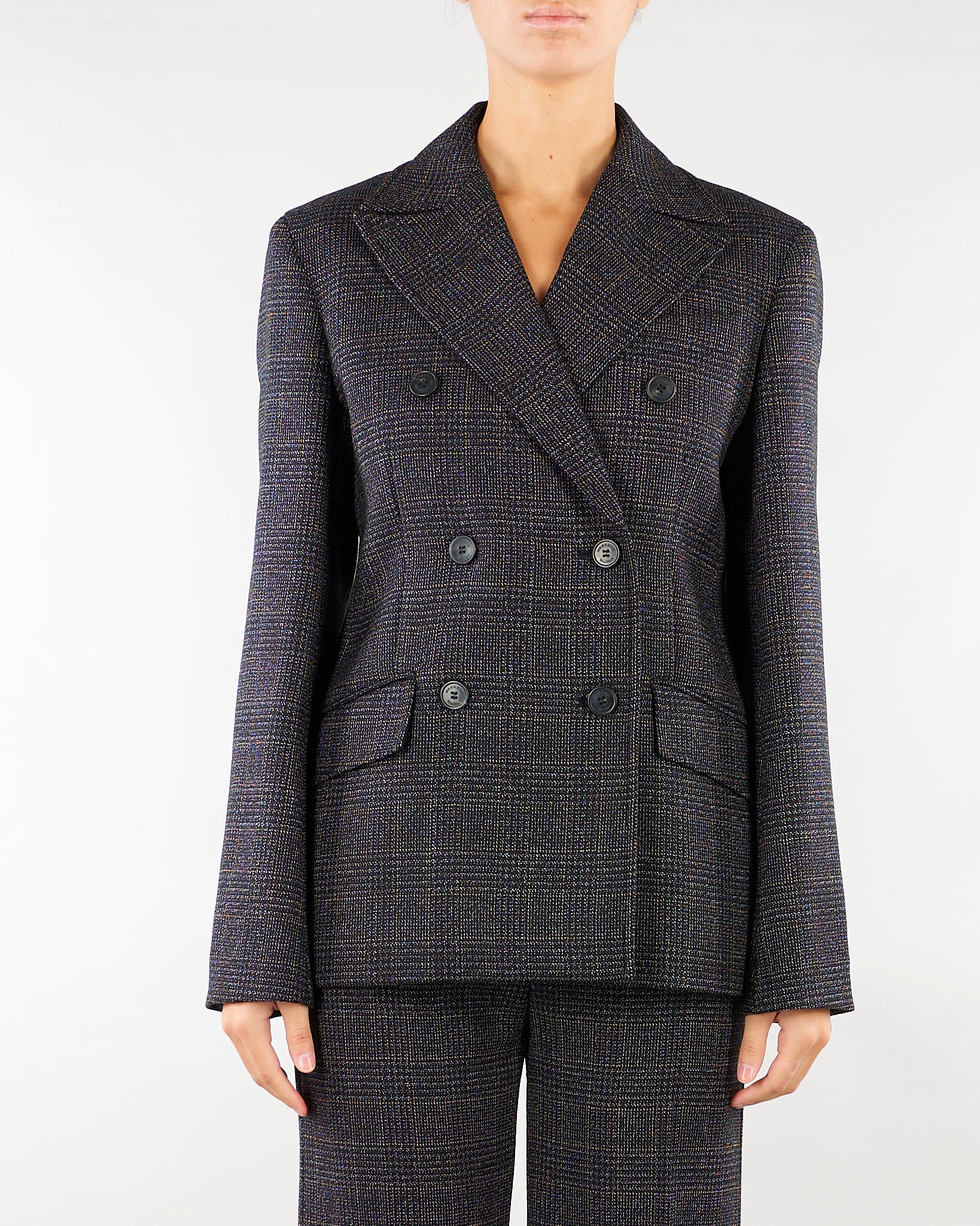 Blazer Antracite in lana Principe di Galles WKDOCCHIO 2 WEEKEND MAX MARA 