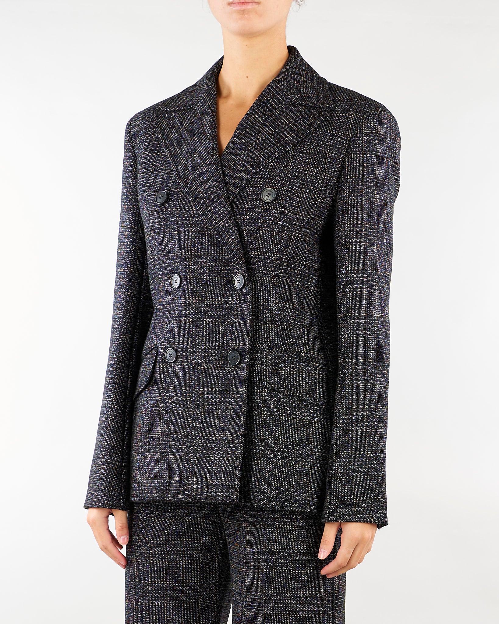 Blazer Antracite in lana Principe di Galles WKDOCCHIO 2 WEEKEND MAX MARA 