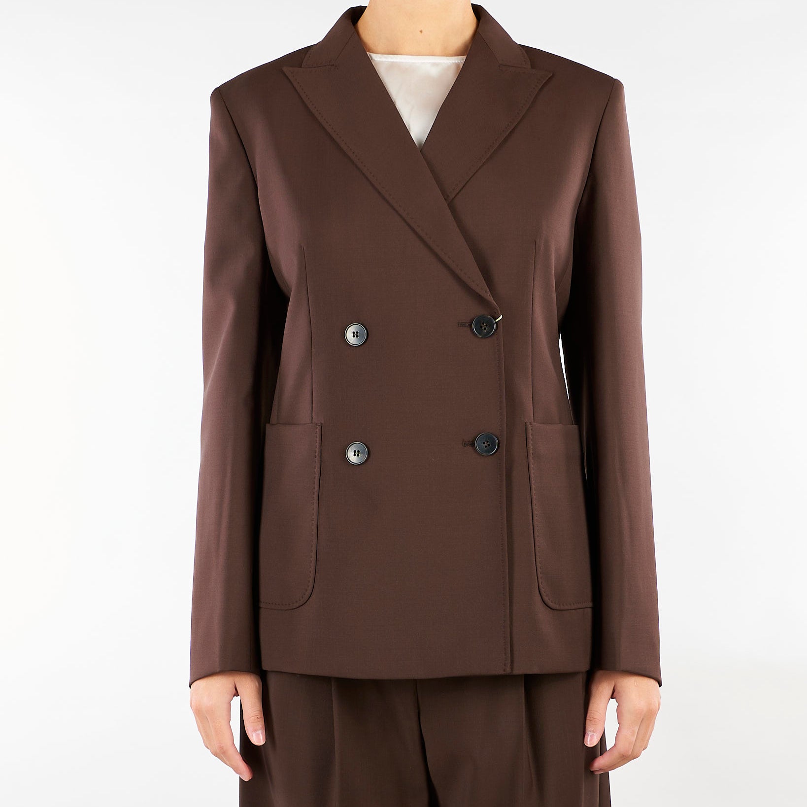 Blazer Marrone in tela di lana WKDORNATI 13 WEEKEND MAX MARA 