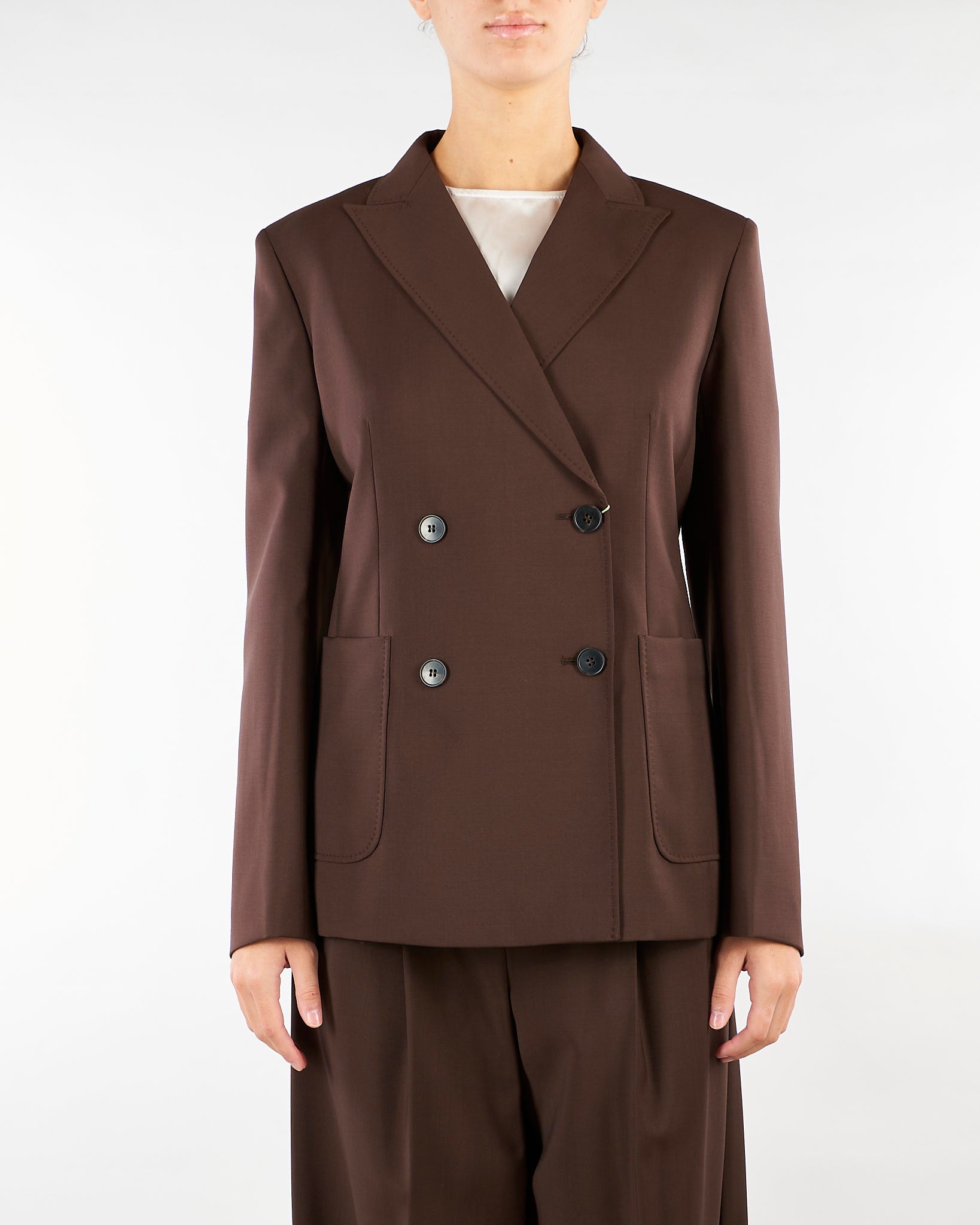 Blazer Marrone in tela di lana WKDORNATI 13 WEEKEND MAX MARA 