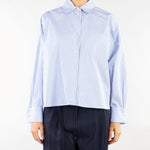 Camicia Blu-Bianco in popeline di cotone WKDOVATTA 3 WEEKEND MAX MARA 