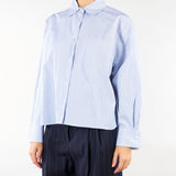 Camicia Blu-Bianco in popeline di cotone WKDOVATTA 3 WEEKEND MAX MARA 
