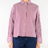 Camicia Bordeaux-Bianco in popeline di cotone WKDOVATTA 5 WEEKEND MAX MARA 