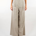 Pantalone Taupe wide leg in tela di lana WKDOVVIO 1 WEEKEND MAX MARA 