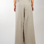 Pantalone Taupe wide leg in tela di lana WKDOVVIO 1 WEEKEND MAX MARA 