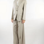 Pantalone Taupe wide leg in tela di lana WKDOVVIO 1 WEEKEND MAX MARA 