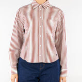 Camicia Marrone-Bianco in popeline di cotone WKDPANETTO 4 WEEKEND MAX MARA 