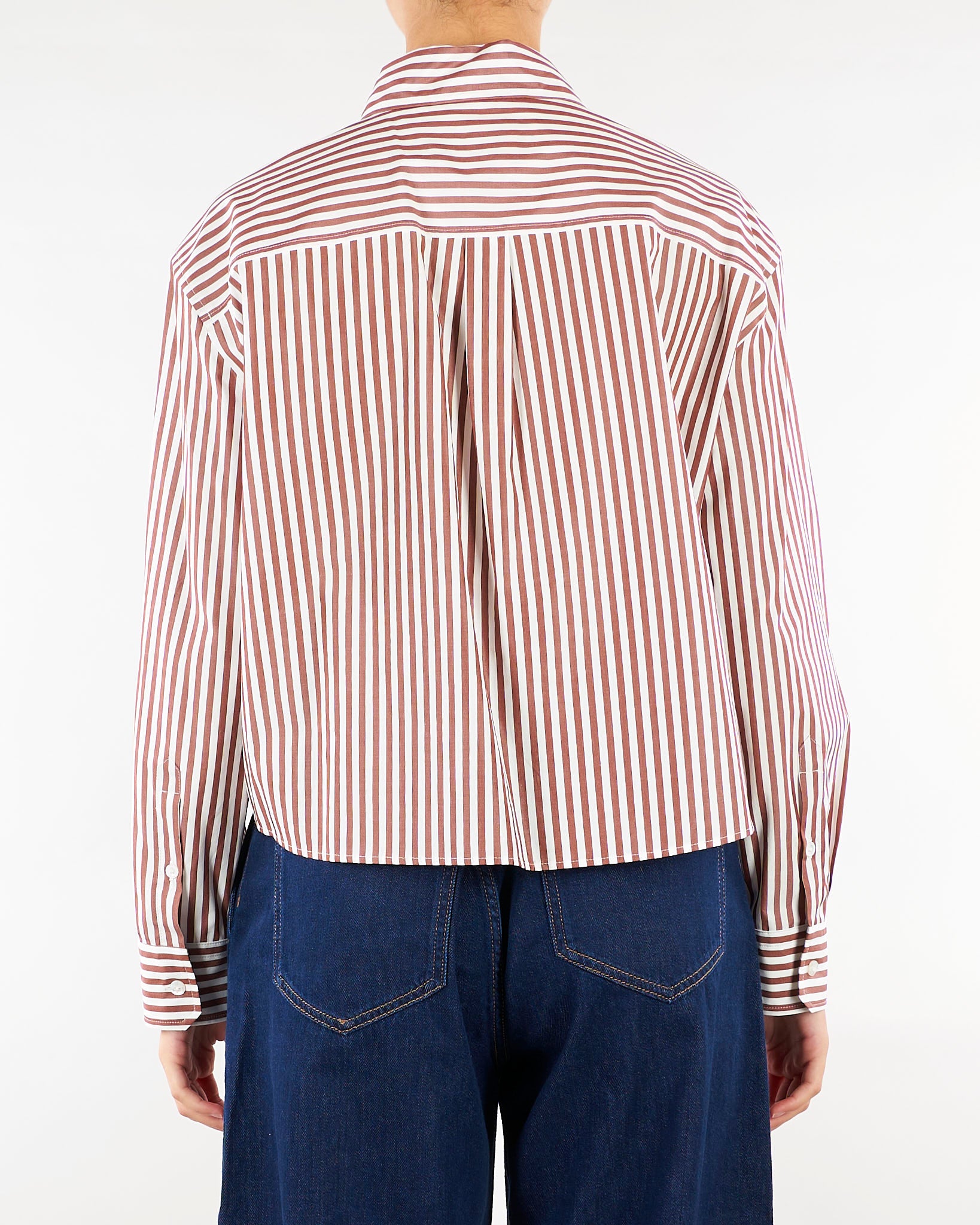 Camicia Marrone-Bianco in popeline di cotone WKDPANETTO 4 WEEKEND MAX MARA 