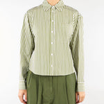 Camicia Verde-Bianco in popeline di cotone WKDPANETTO 5 WEEKEND MAX MARA 