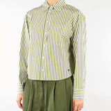 Camicia Verde-Bianco in popeline di cotone WKDPANETTO 5 WEEKEND MAX MARA 