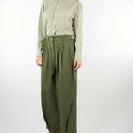 Camicia Verde-Bianco in popeline di cotone WKDPANETTO 5 WEEKEND MAX MARA 