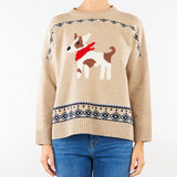 Maglia Beige ampia in lana jacquard WKDPAVIDI 8 WEEKEND MAX MARA 