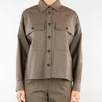 Giacca Camicia Tortora in batavia di lana stretch WKDRADURA 1 WEEKEND MAX MARA 