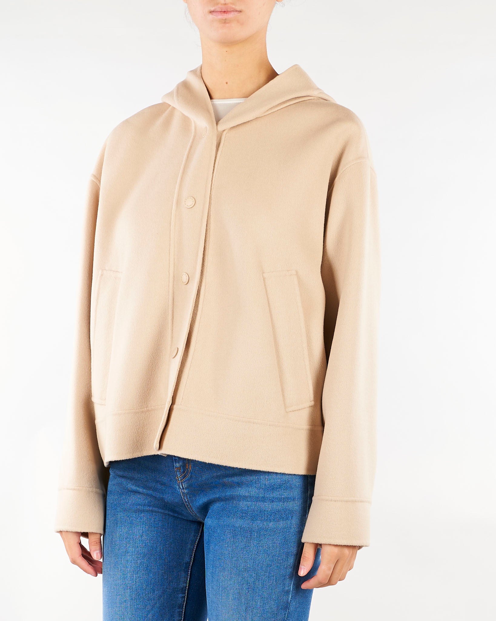 Giacca Beige con cappuccio in doppio di lana WKDRIDENTE 31 WEEKEND MAX MARA 