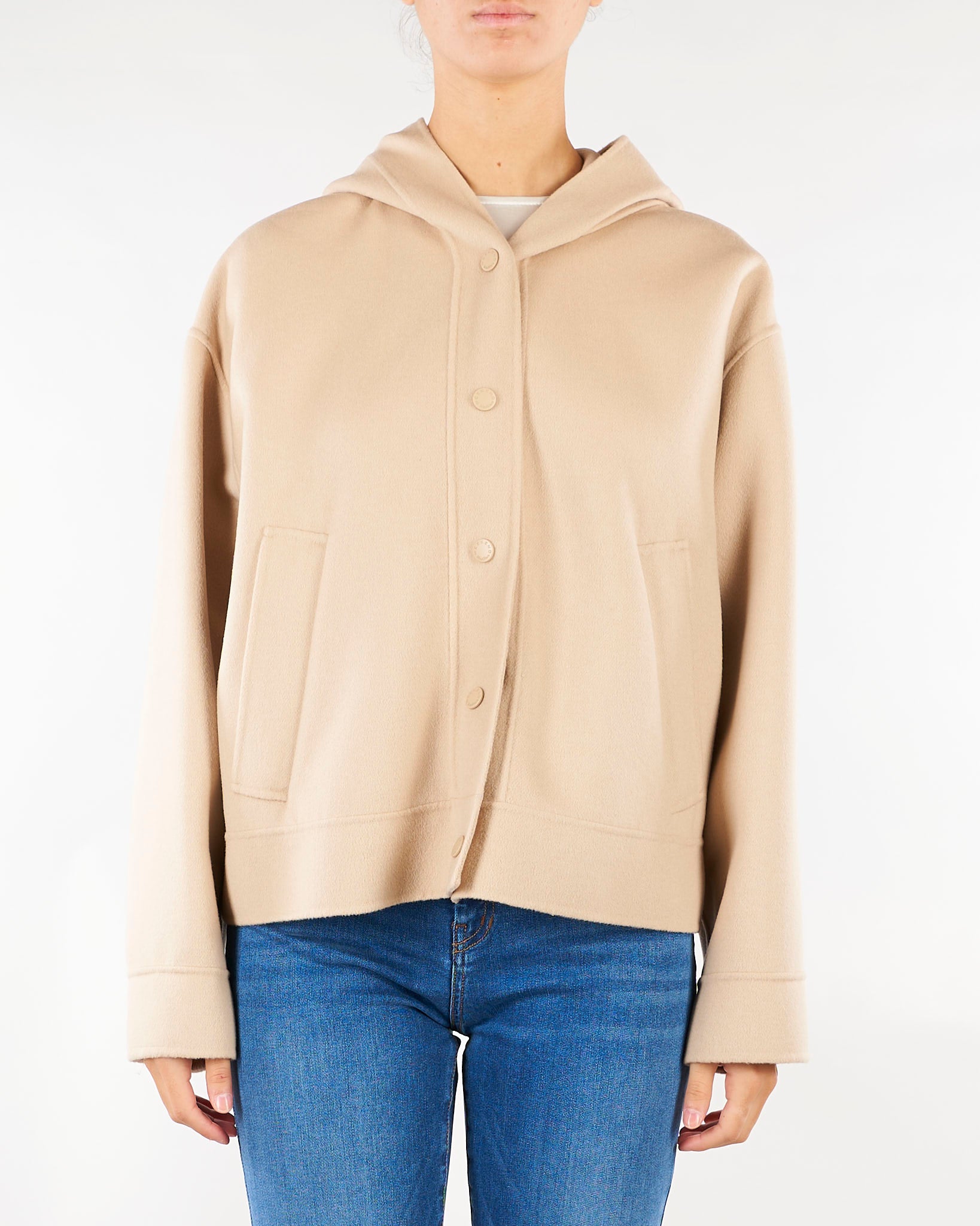 Giacca Beige con cappuccio in doppio di lana WKDRIDENTE 31 WEEKEND MAX MARA 