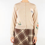 Cardigan Beige in filato di cotone con intarsi WKDTEIERA 22 WEEKEND MAX MARA 
