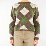 Maglia Marrone-Verde in filato di lana Argyle WKDVASAIO 1 WEEKEND MAX MARA 