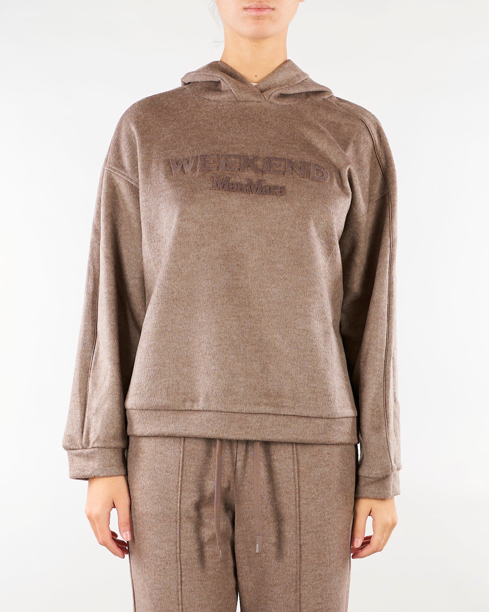 Felpa Tortora con cappuccio in jersey WKDVETRINO 2 WEEKEND MAX MARA 