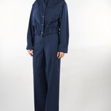Pantalone Blu palazzo in lana stretch WKDVISIVO 1 WEEKEND MAX MARA 