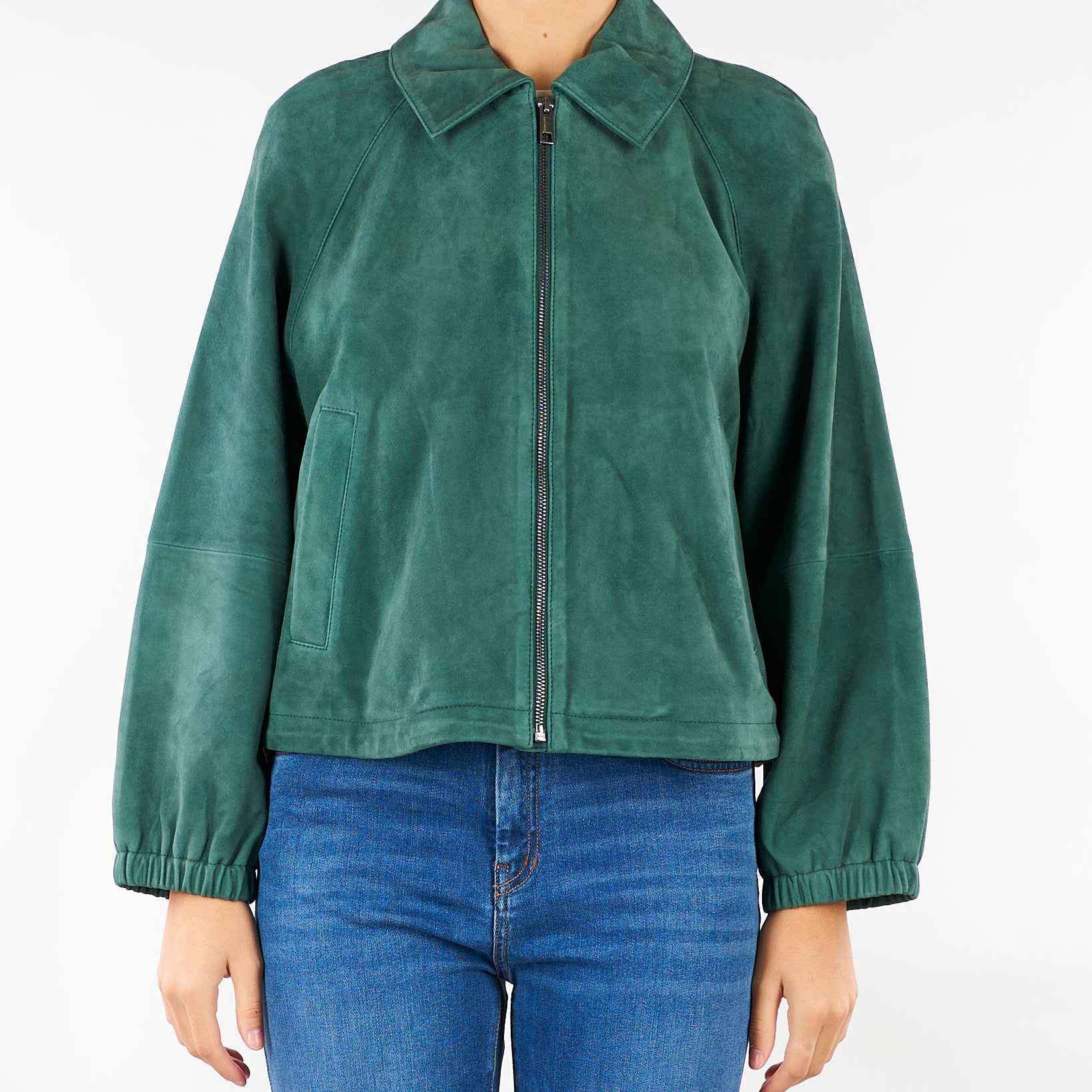 Giacca Verde  in suede WKDZUPPA 2 WEEKEND MAX MARA 