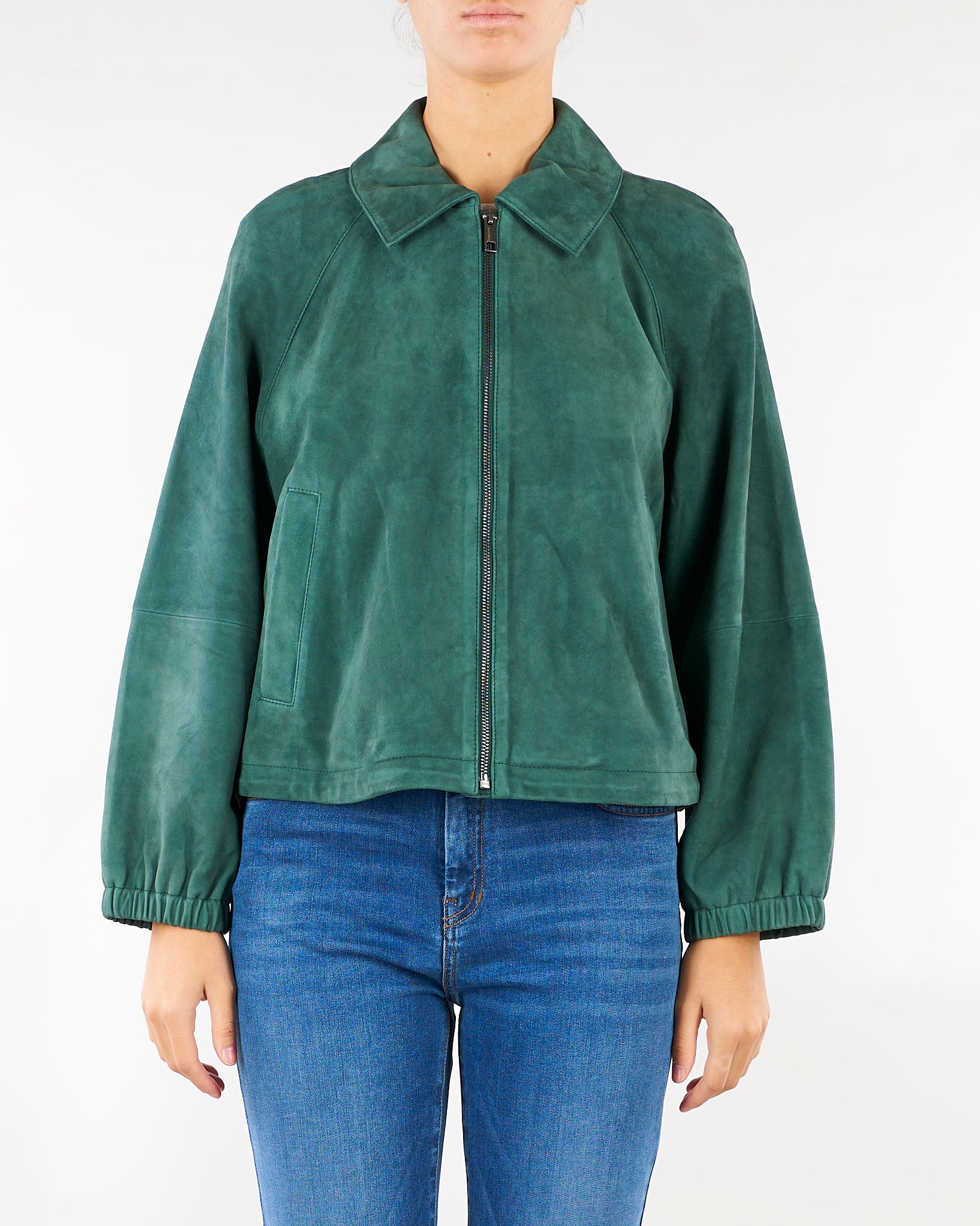 Giacca Verde  in suede WKDZUPPA 2 WEEKEND MAX MARA 