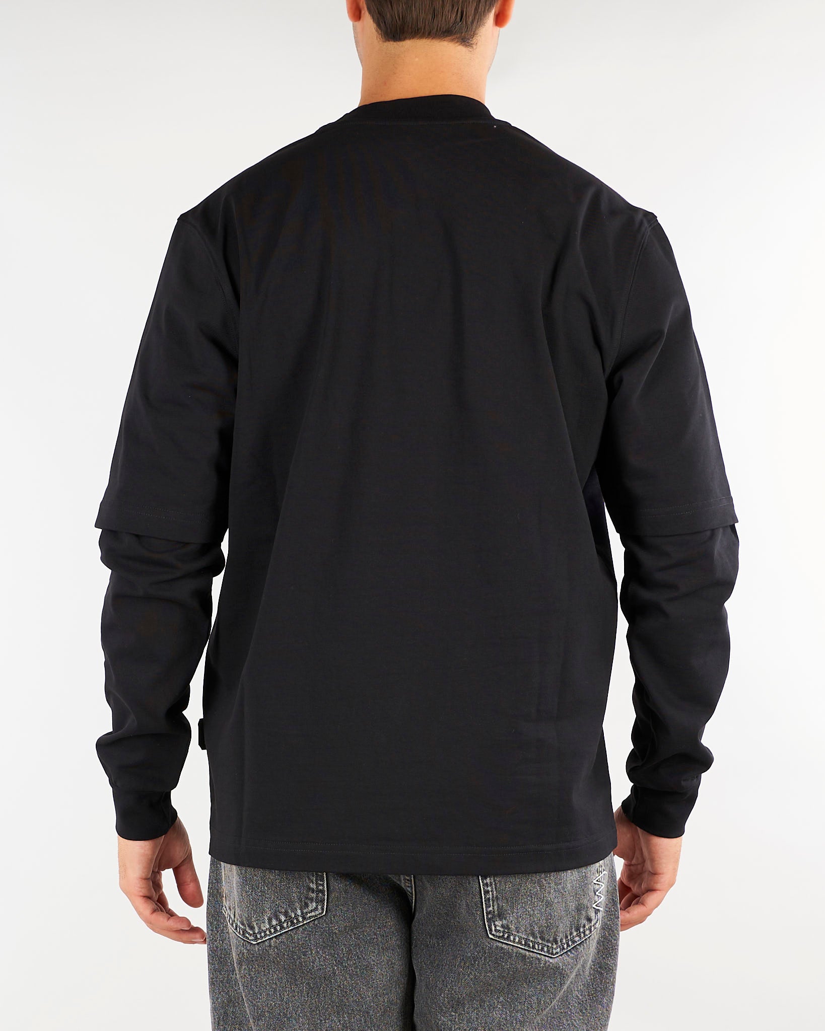 T-shirt Nero long sleeves Relaxed fit XM4308 99 YES LONDON 
