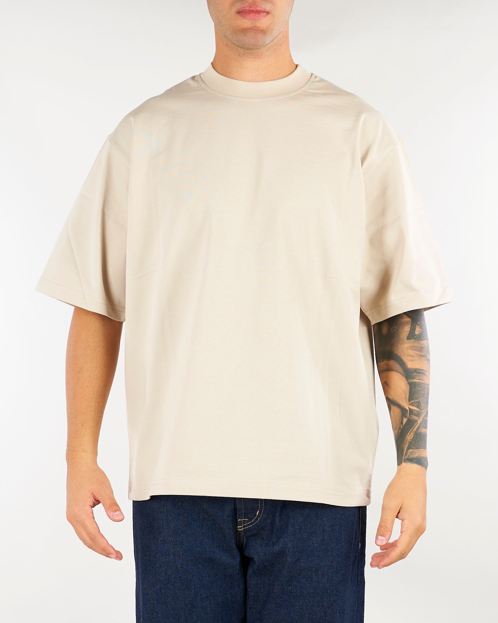 T-shirt Beige in cotone pesante Relaxed fit XM4309 35 YES LONDON 