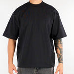 T-shirt Nero in cotone pesante Relaxed fit XM4309 99 YES LONDON 