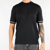 T-shirt Nero in cotone mercerizzato con profili a contrasto XM4321 99 YES LONDON 
