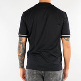 T-shirt Nero in cotone mercerizzato con profili a contrasto XM4321 99 YES LONDON 