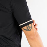 T-shirt Nero in cotone mercerizzato con profili a contrasto XM4321 99 YES LONDON 