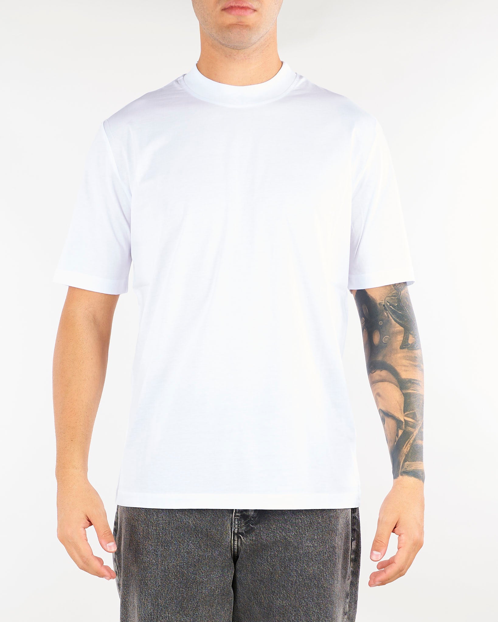 T-shirt Bianco in cotone mercerizzato XM4334 1 YES LONDON 