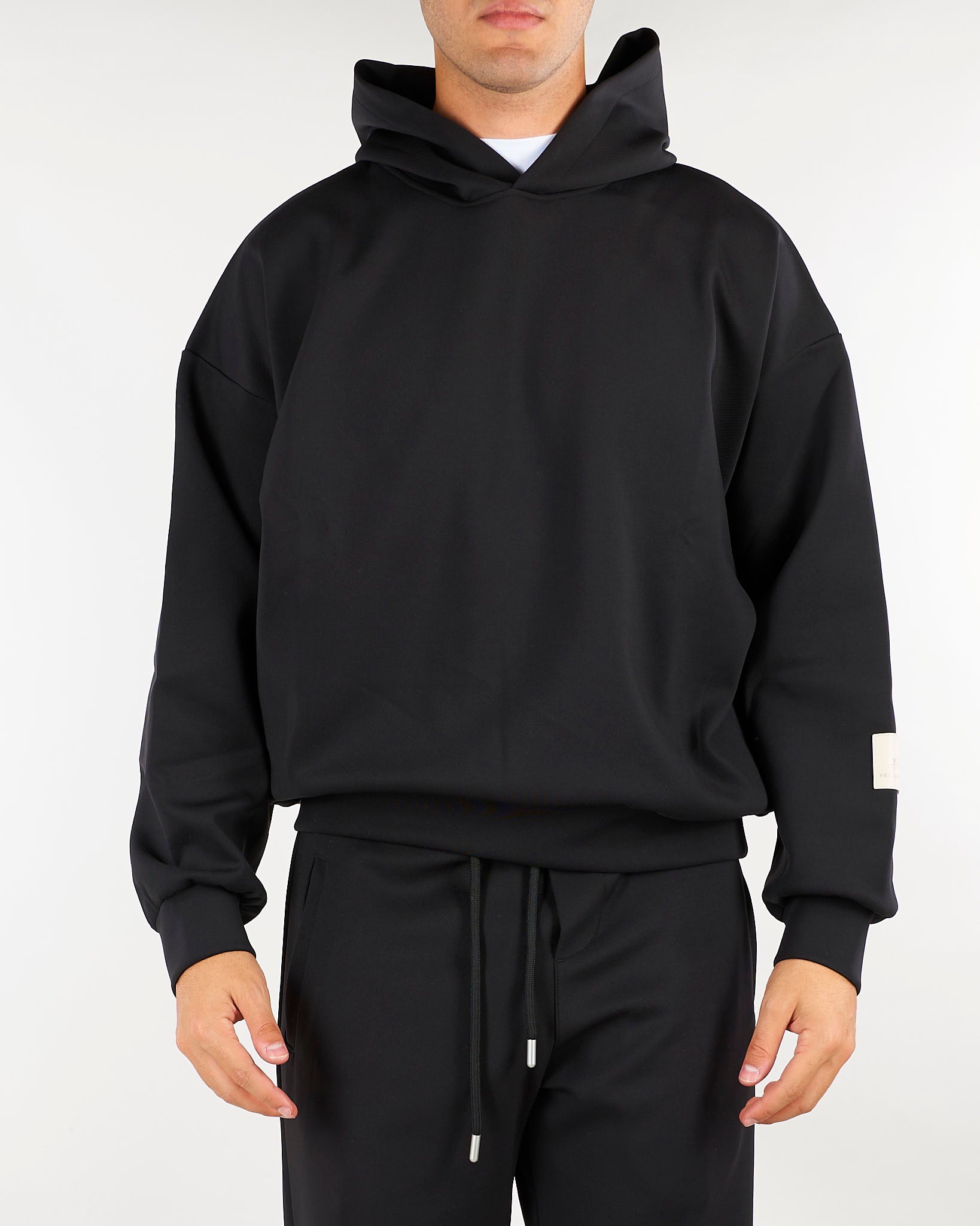 Felpa Nero con cappuccio Relaxed fit XMF3995 99 YES LONDON 