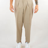 Pantalone Beige con pences ed elastico in vita XP3390 35 YES LONDON 