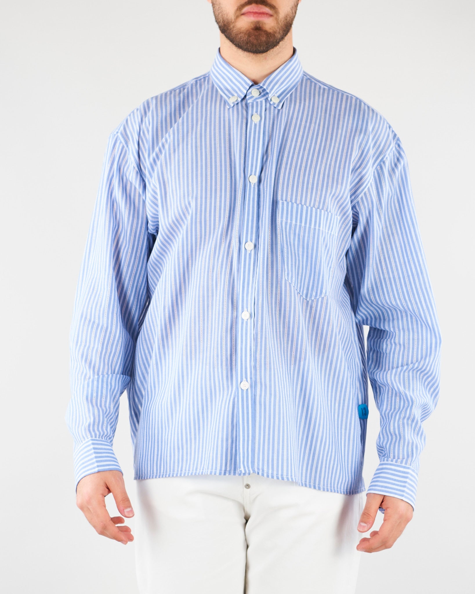 Camicia Blu-Bianco a righe in cotone CAU3DICI065 31 3DICI 
