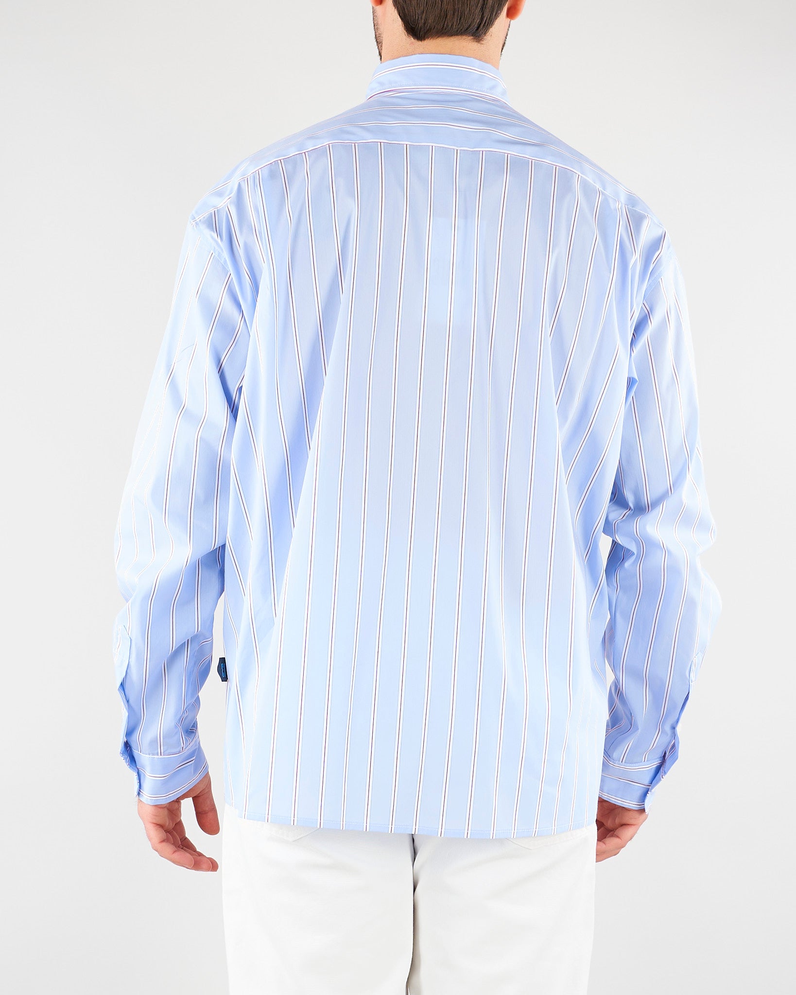 Camicia Celeste in cotone a righe CAU3DICI065B 30 3DICI 