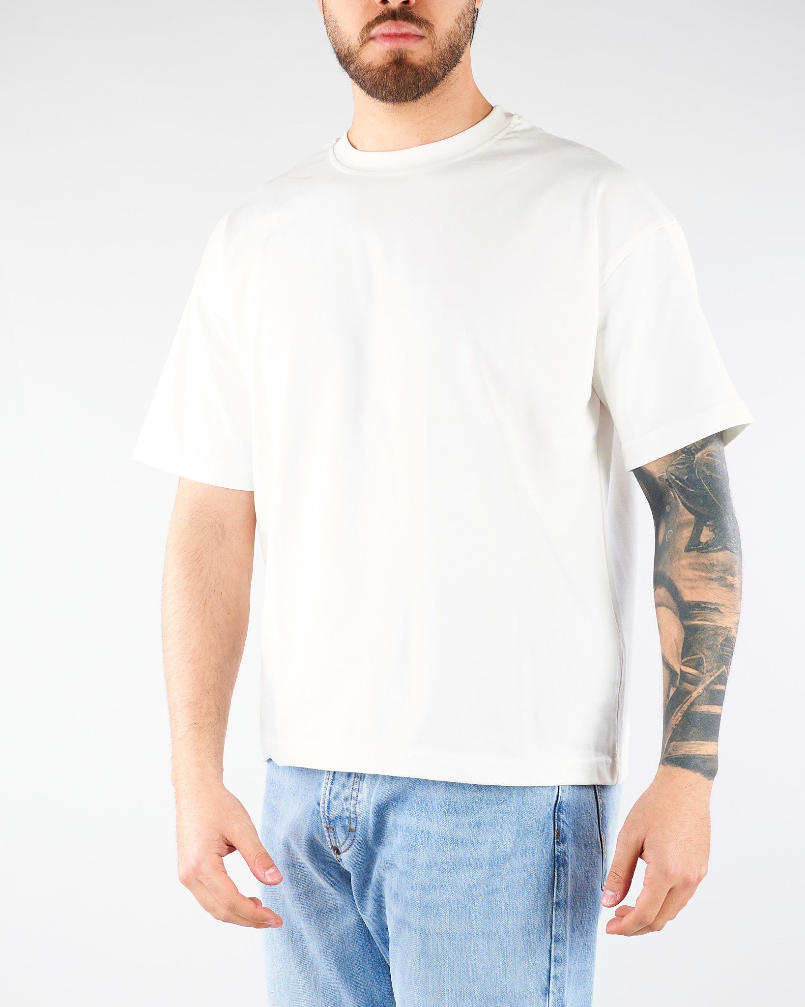 T-shirt boxy Bianco con stampa 'Malafemmena' sul retro MAU3DICI02 01 3DICI 
